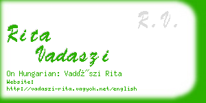 rita vadaszi business card